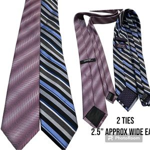 2 men’s ties luxury point zero repp tie and George brand narrow ties